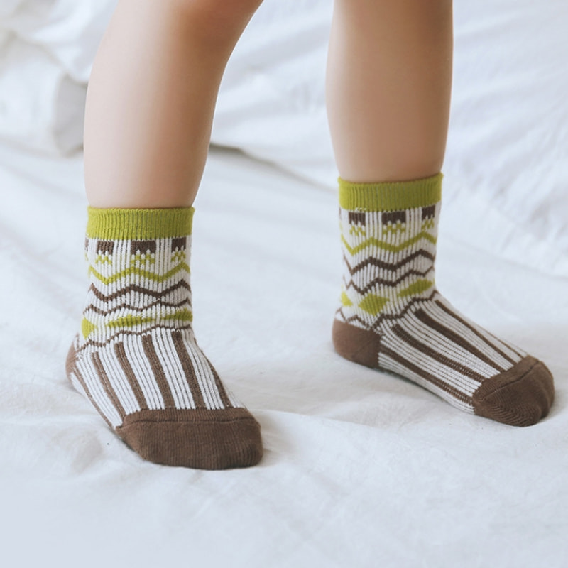 Double Needle Children's Socks, Anti Slip Adhesive, Walking Socks, Loose Mouth Baby Socks, Newborn Baby Socks